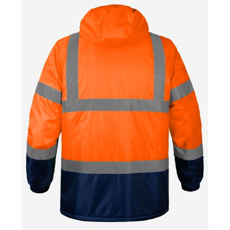 Куртка утепленная сигнальная рабочая WINTER FLASH: Hi-Viz оранжевая/темно-синяя