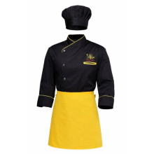 Комплект формы повара “Black & Yellow” (китель + фартук + колпак)