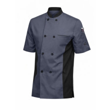 Китель поварской Grey Black Pro Short Sleeve (пошив на заказ)