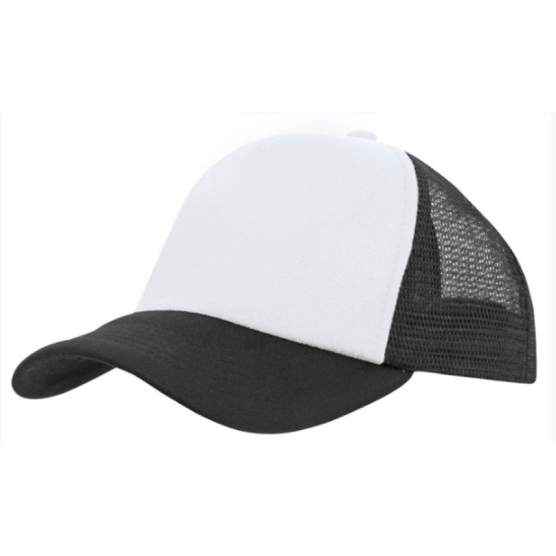 Кепка 3822 Trucker Mesh Cap White Black (WH_BL)